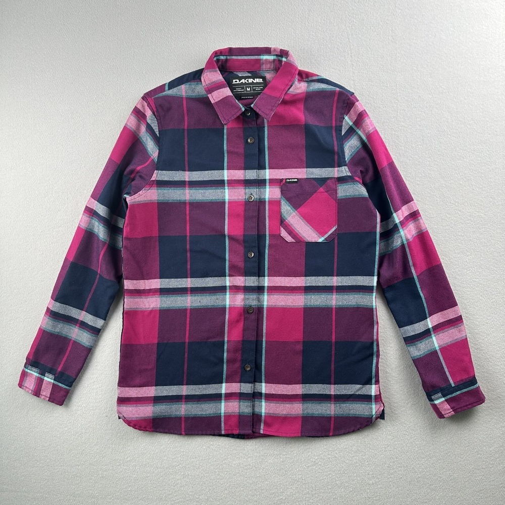 Dakine Women's M Flannel Shirt Button Front Long Sleeve Multi Color Vibrant